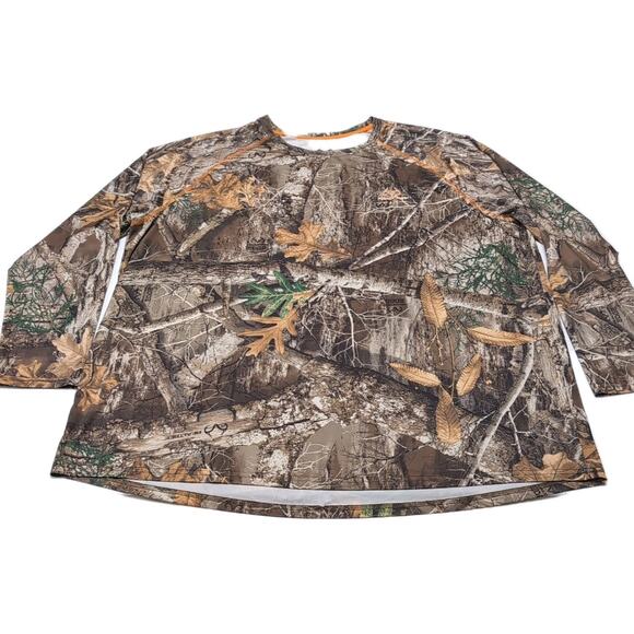 RealTree Edge Camo T-Shirt Mens Size 3XL Long Sleeve Hunting Outdoor Stretch - Picture 3 of 16